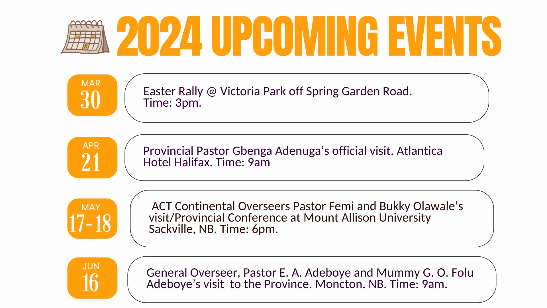 RCCG JESUS HOUSE HALIFAX - ANNOUNCEMENTS - UPCOMING EVENTS