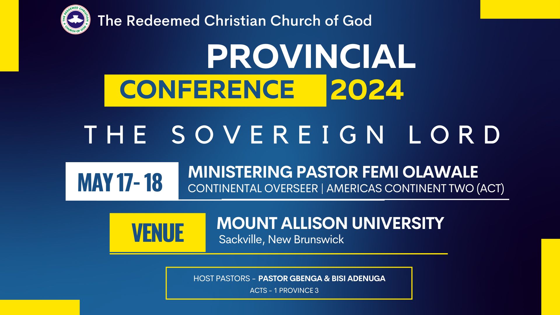 RCCG JHH Announcements - Provincial Conference 2024
